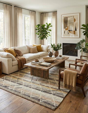 5' 9 x 9' 3 Hand Knotted Moroccan Wool Rug