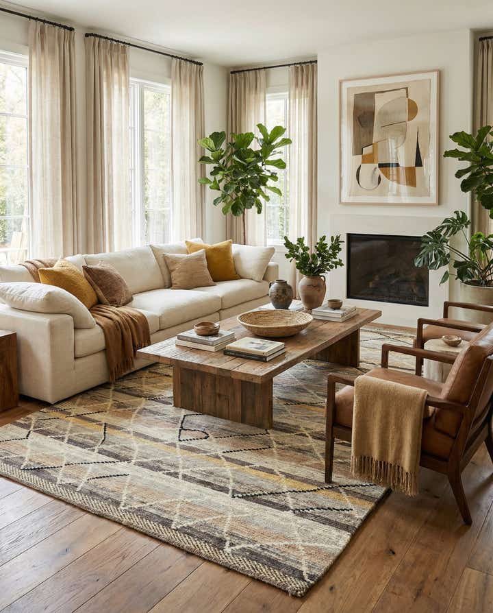 5' 9 x 9' 3 Hand Knotted Moroccan Wool Rug
