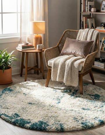 5' 3 x 5' 3 Soft Touch Shag Round Rug