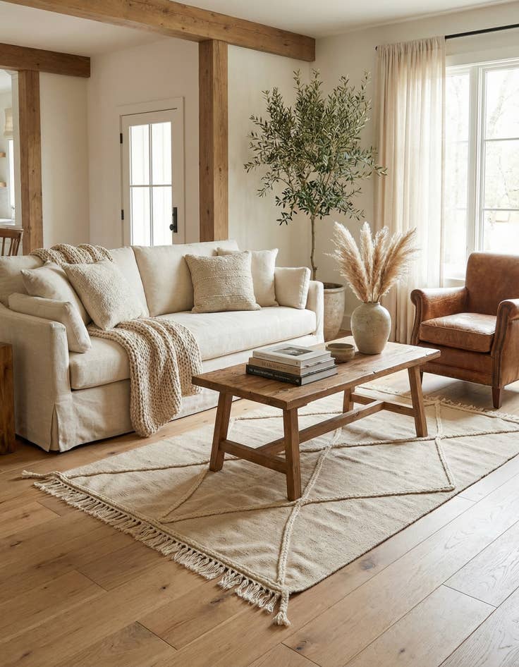 Detail image of 3' 4 x 4' 11  Hand Knotted Moroccan Wool Rug