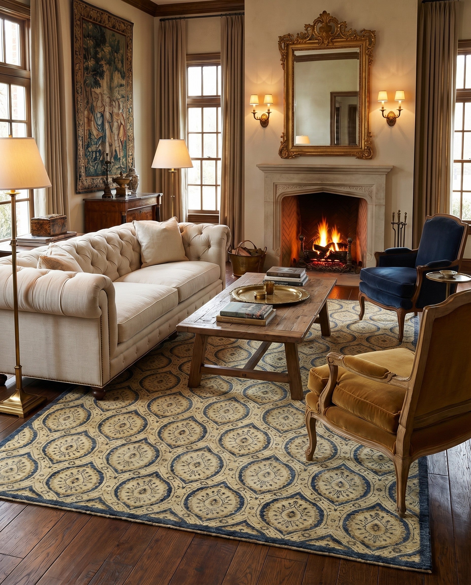 8' 10 x 12' Hand Knotted Peshawar Ziegler Rug