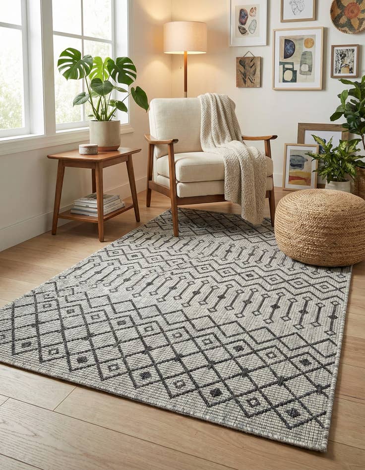 Detail image of 3' x 5' 3  Washable Trellis Indoor / Outdoor Rug