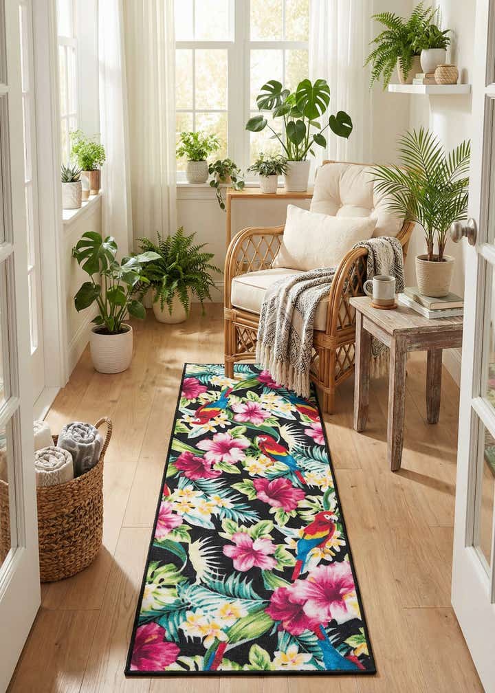 2' x 6' 1 Easy-Clean Jill Zarin Caribbean Indoor / Outdoor Runner Rug