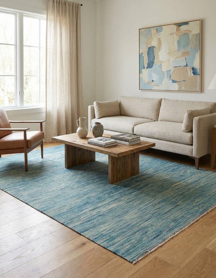 Detail image of 4' 10 x 6' 6  Hand Woven Kilim Modern Wool Rug