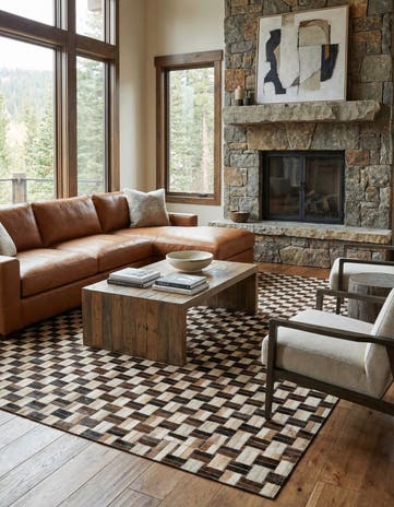 4' 11 x 7' 10 Cowhide - Patchwork Rug