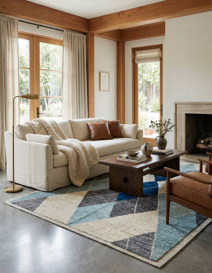 Detail image of 5' 4 x 7' 11  Hand Knotted Moroccan Wool Rug