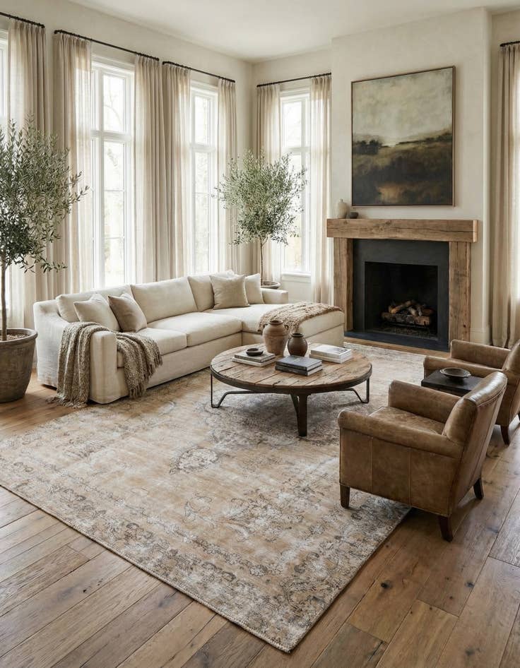 Detail image of  7' 4 x 11' 2  Hand Knotted Ultra Vintage Persian Wool Rug