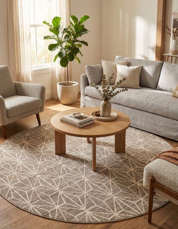 Jill Zarin Brown Uptown Fifth Avenue Round Rug