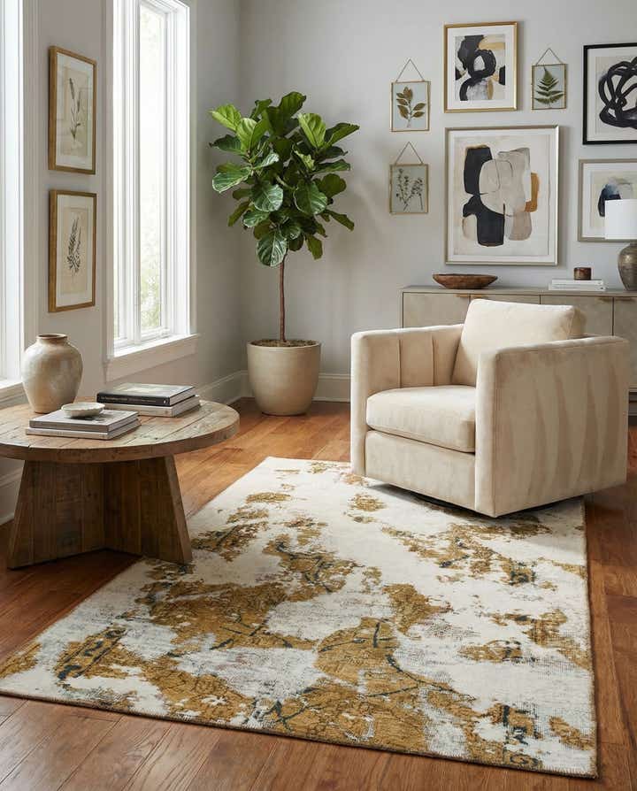 3' 7 x 5' 9 Hand Knotted Ultra Vintage Persian Wool Rug