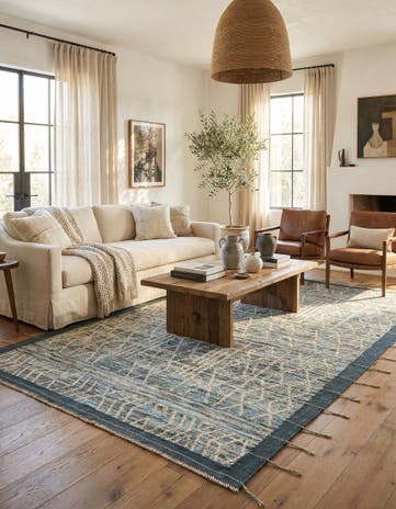 6' 6 x 9' 5 Hand Knotted Moroccan Wool Rug