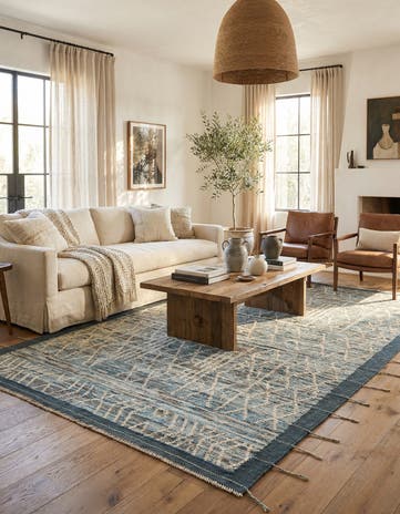 6' 6 x 9' 5 Hand Knotted Moroccan Wool Rug