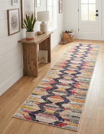 2' 7 x 12' Washable Vivid Runner Rug