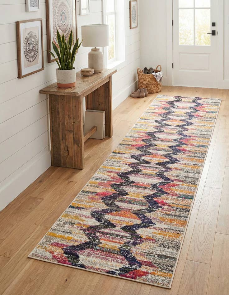 Detail image of 2' 7 x 12'  Washable Vivid Runner Rug