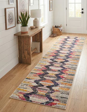 2' 7 x 12' Washable Vivid Runner Rug