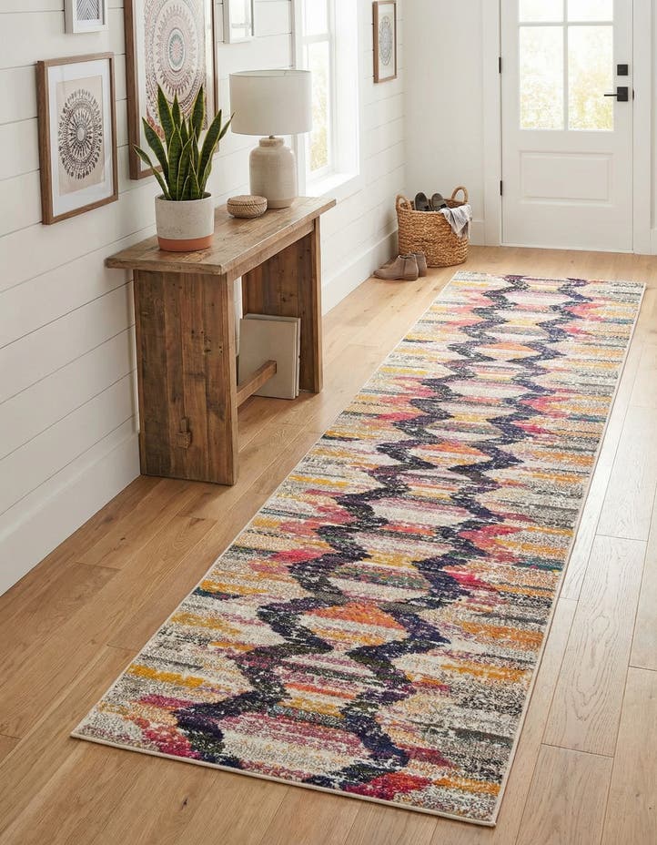 2' 7 x 12' Washable Vivid Runner Rug