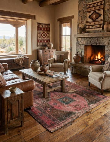 4' 2 x 5' 4 Hand Knotted Ultra Vintage Persian Wool Rug