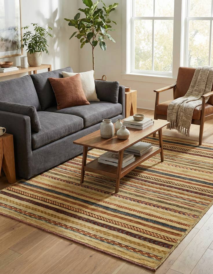 Detail image of  4' x 5' 9  Hand Knotted Modern Ziegler Rug