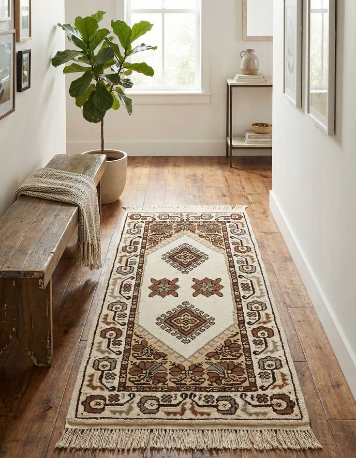 Detail image of  2' 5 x 4' 8  Hand Knotted Moroccan Wool Runner Rug