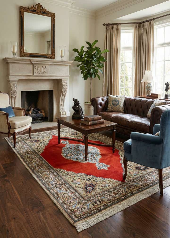 5' 7 x 8' 9 Hand Knotted Tabriz Wool Rug