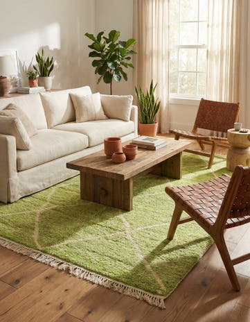 4' 8 x 8' 3 Hand Knotted Moroccan Wool Rug