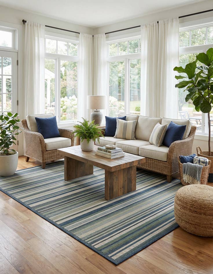 Detail image of 7' 10 x 11'  Washable Baja Indoor / Outdoor Rug