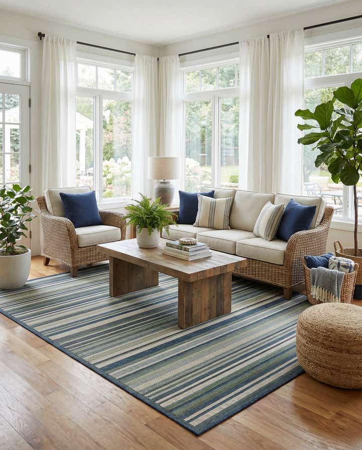 7' 10 x 11' Easy-Clean Baja Indoor / Outdoor Rug