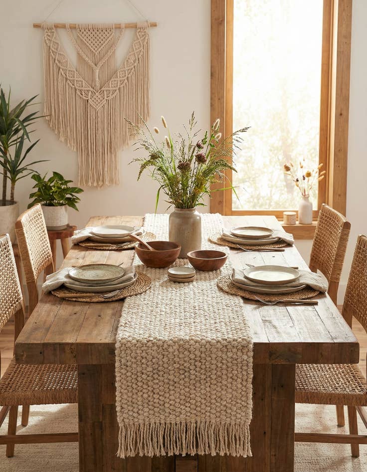 Detail image of  1' 2 x 10'  Hand Woven Chunky Jute Table Runner Rug