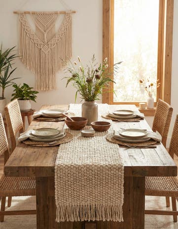 1' 2 x 10' Hand Woven Chunky Jute Table Runner Rug