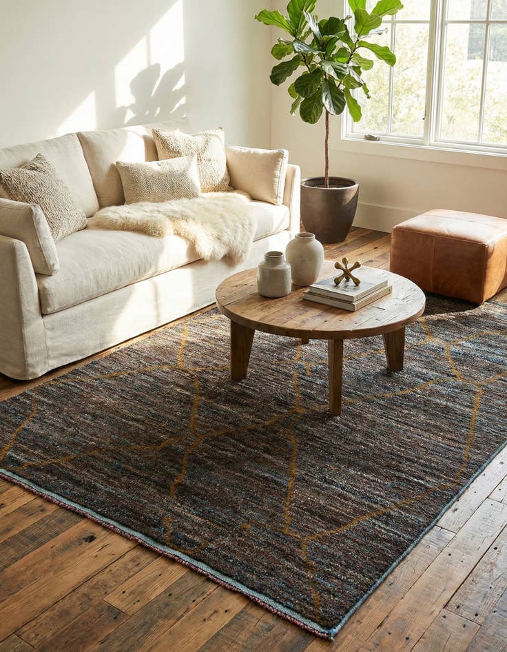 Detail image of 5' 10 x 8' 9 Hand Knotted Moroccan Wool Rug