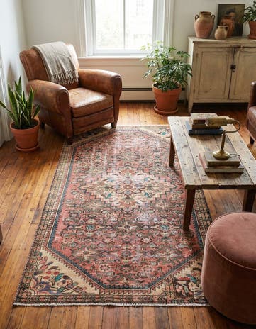 3' 7 x 6' 5 Hand Knotted Ultra Vintage Persian Wool Rug