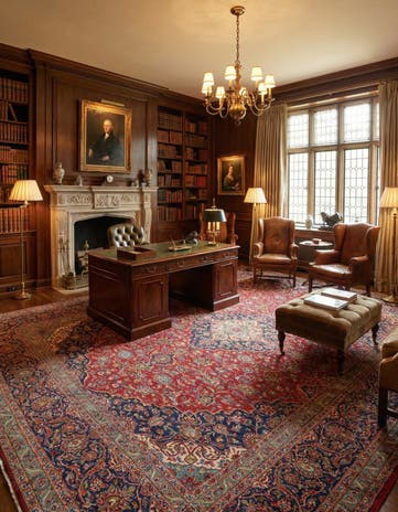 9' 9 x 13' 3 Hand Knotted Kashan Persian Wool Rug