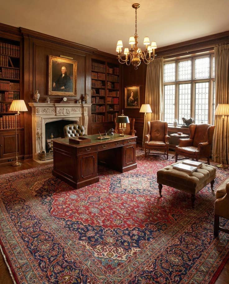 Detail image of 9' 9 x 13' 3 Hand Knotted Kashan Persian Wool Rug