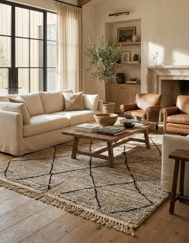 Detail image of 5' x 7' 10  Hand Knotted Moroccan Wool Rug