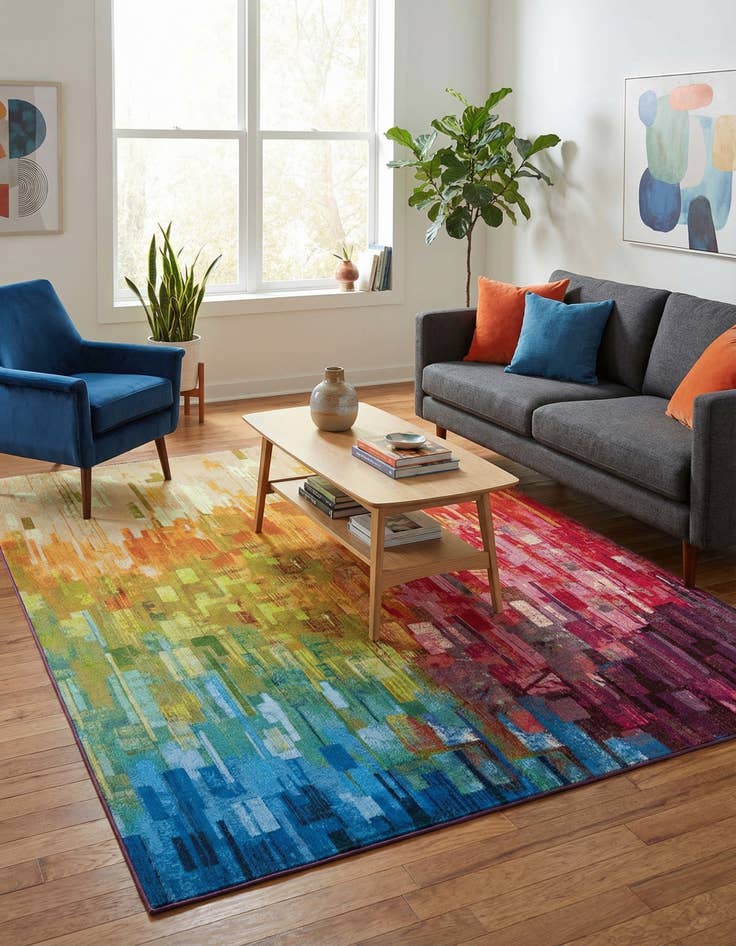 Detail image of  10' x 13'  Washable Modern Indoor / Outdoor Rug