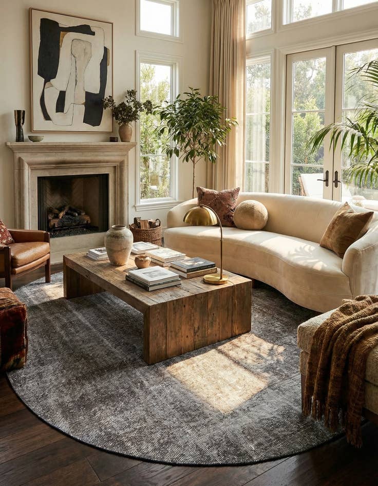 Detail image of 6' 11 x 6' 11 Ultra Vintage Wool Octagon Rug