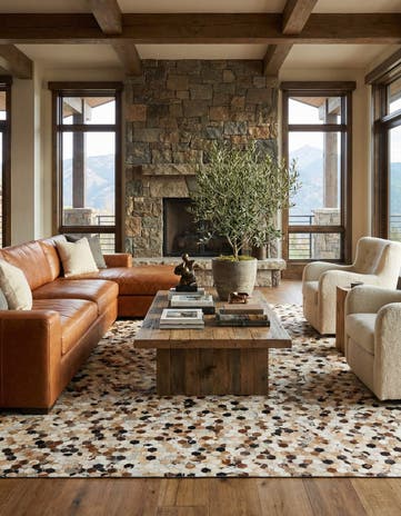 8' x 9' 10 Cowhide Leather Rug