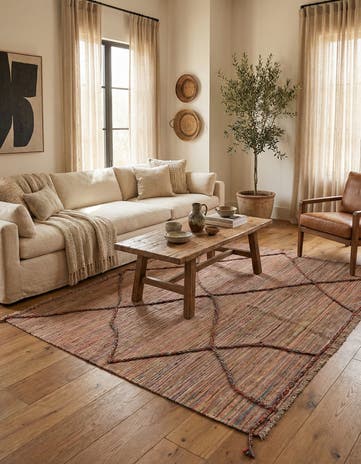 5' 8 x 7' 1 Hand Woven Kilim Modern Wool Rug
