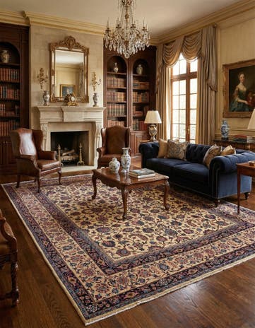 9' 8 x 13' Mashad Wool Rug