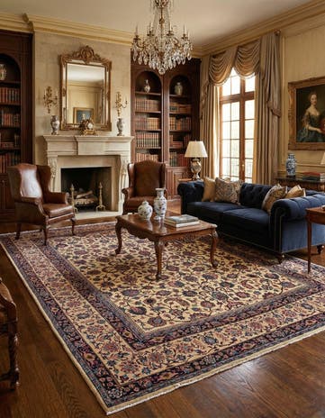 9' 8 x 13' Mashad Wool Rug