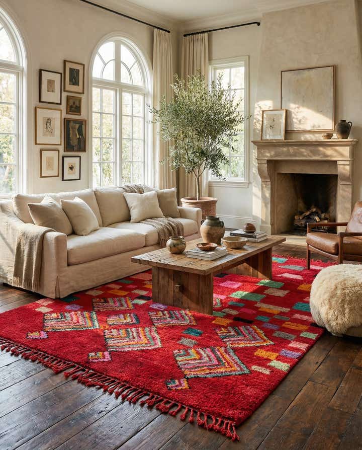 6' 10 x 10' Hand Knotted Moroccan Wool Rug