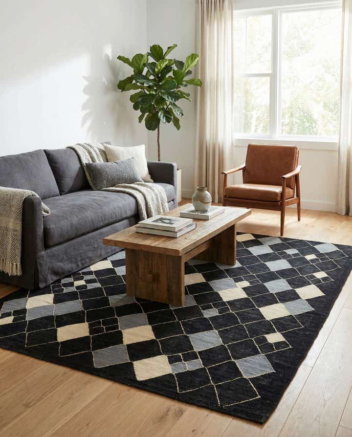 5' 4 x 6' 4 Hand Woven Kilim Modern Wool Rug