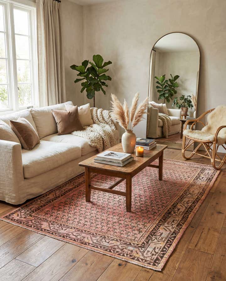 4' 3 x 6' 6 Hand Knotted Ultra Vintage Persian Wool Rug