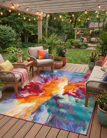 Easy-Clean Modern Indoor / Outdoor Rug