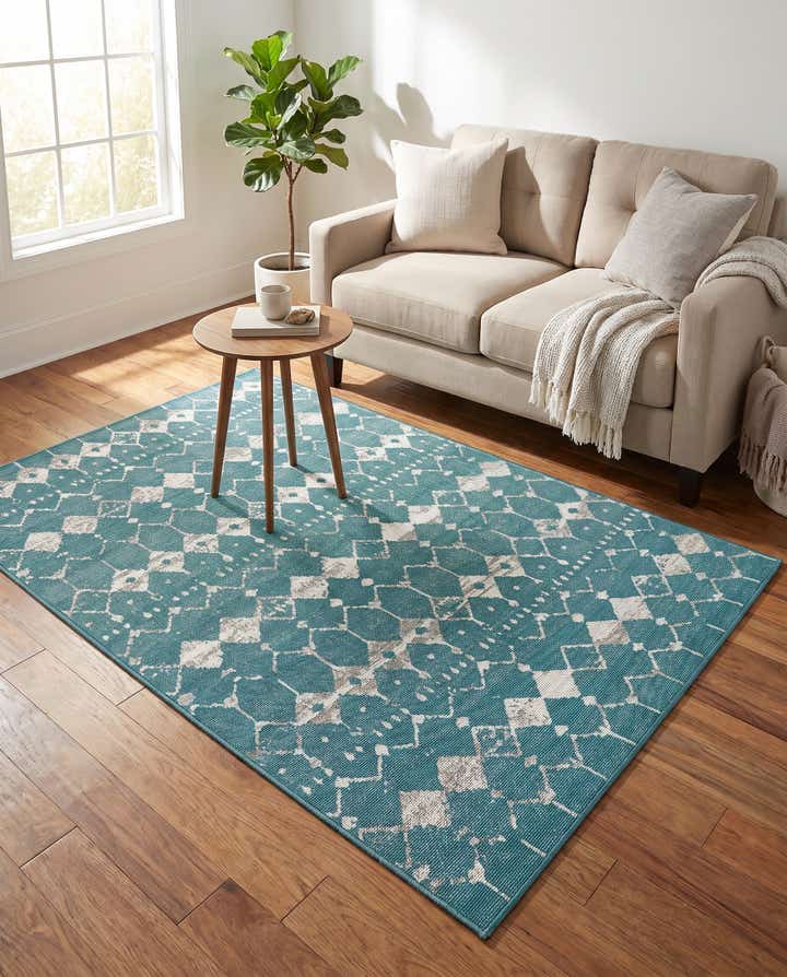 4' x 6' Easy-Clean Trellis Indoor / Outdoor Rug