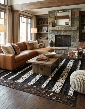 7' 11 x 9' 11 Cowhide - Patchwork Rug