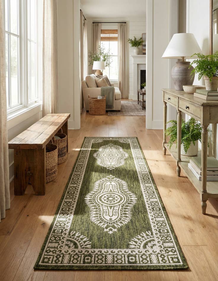 Detail image of 2' x 6' Easy-Clean Traditional Indoor / Outdoor Runner Rug