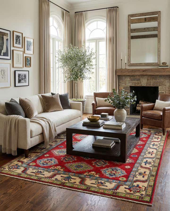 5' x 6' 6 Hand Knotted Kazak Rug