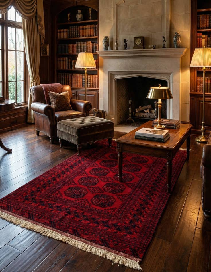 Detail image of  4' 2 x 7' 1 Afghan Wool Rug