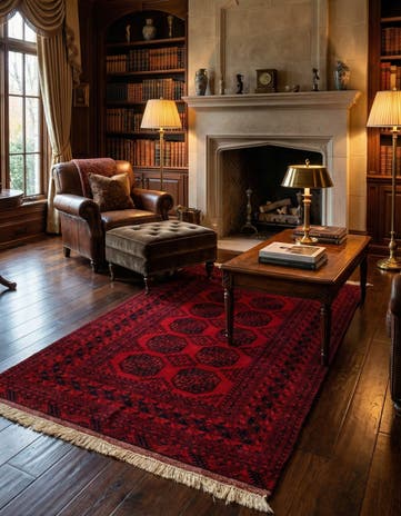 4' 2 x 7' 1 Afghan Wool Rug