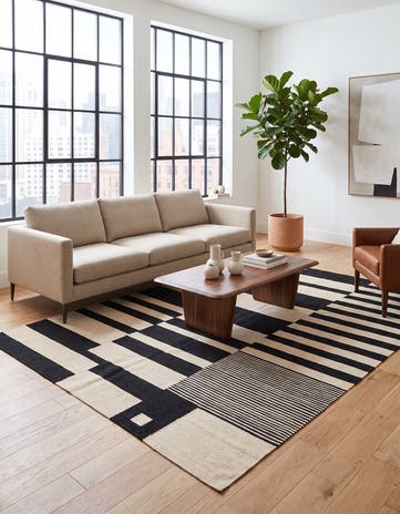 5' 7 x 7' 9 Hand Woven Kilim Modern Wool Rug